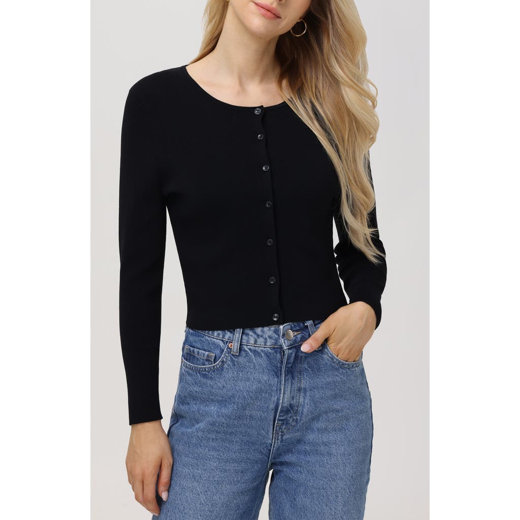 525 Eva Rib Cardigan In Black