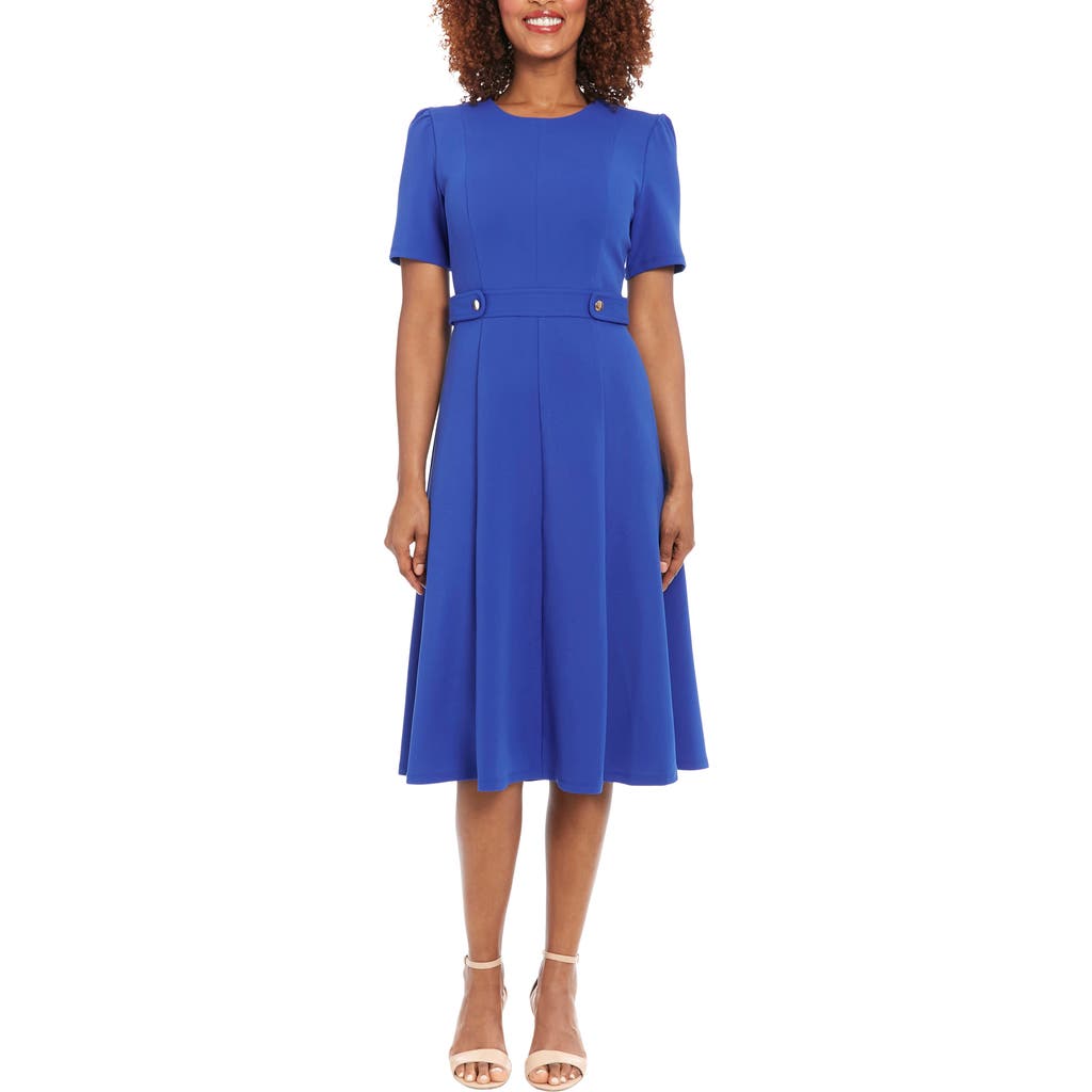 LONDON TIMES LONDON TIMES SIDE TAB FIT & FLARE DRESS