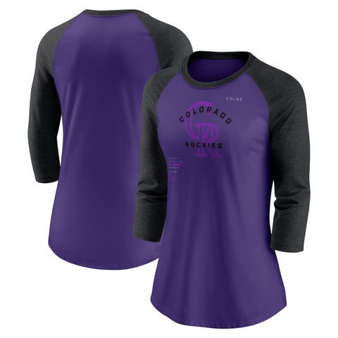 Colorado Rockies Fanatics Branded Women's Ultimate Style Raglan V-Neck  T-Shirt - Black
