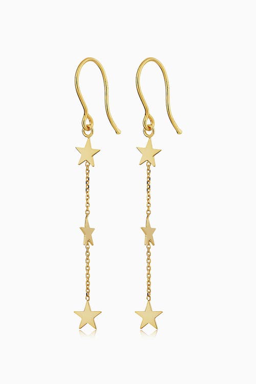 Oradina 14k Yellow Gold Starry Night Drop Earrings In Yellow Gold