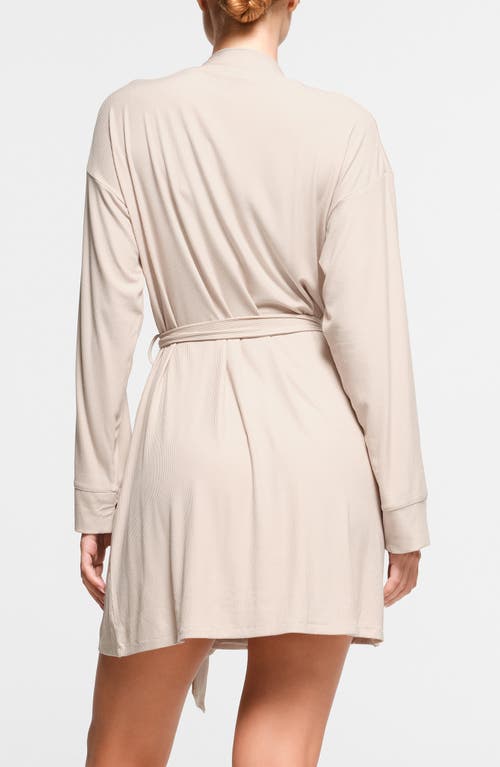 Shop Skims Soft Lounge Short Robe In Stone