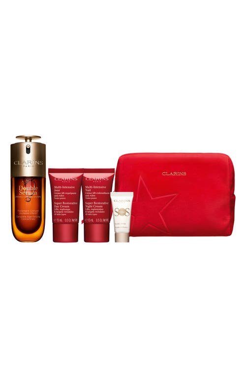 Shop Clarins Double Serum & Super Restorative Anti-aging Skincare Set $234 Value In No Color