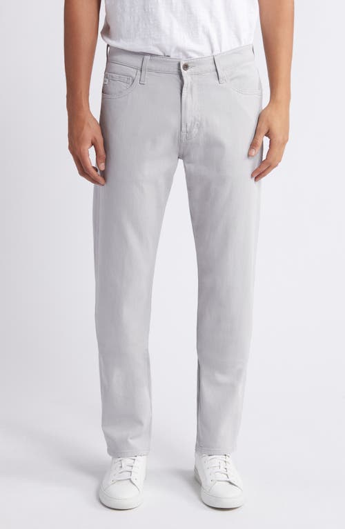Ag Everett Slim Straight Leg Cotton & Linen Blend Jeans In Gray