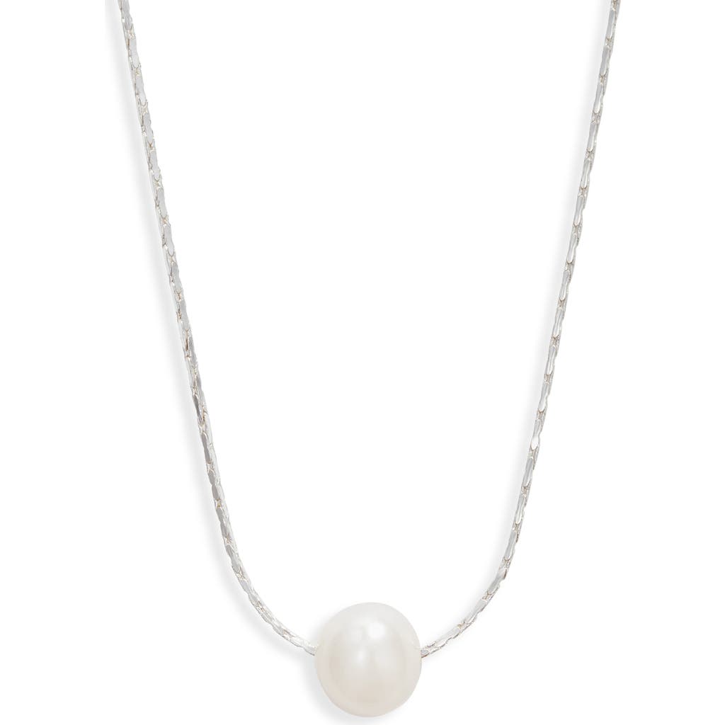 Nordstrom Demi Fine Freshwater Pearl Pendant Necklace In White- Silver