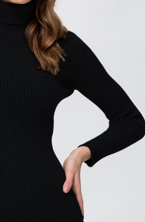 Pietro Brunelli Turtleneck Long Sleeve Rib Maternity Sweater Dress In Black
