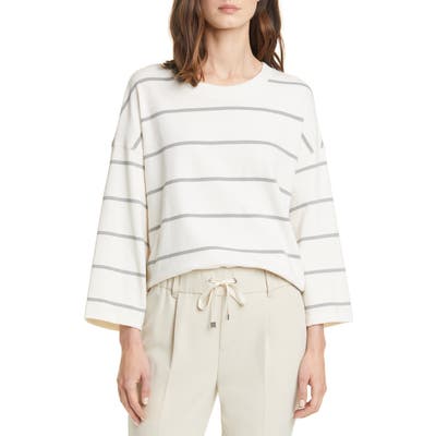 Atm Anthony Thomas Melillo Stripe Sweatshirt, White
