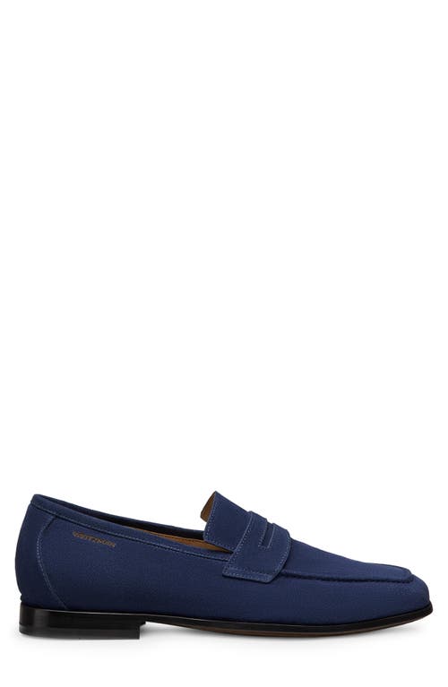 Stuart Weitzman Men's Simon Suede Crisscross Penny Loafers In Blue