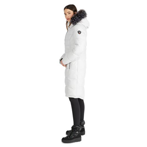 Shop Pajar Jupiter Stretch Long Quilted Puffer In Silver