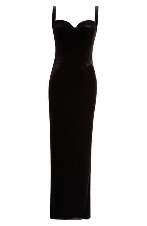 Shop Balenciaga Velvet Gown In 1000 Black