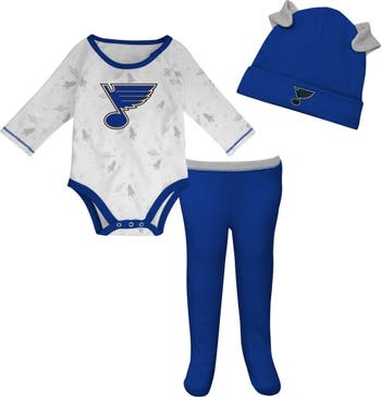 Outerstuff Newborn & Infant White/Blue St. Louis Blues Dream Team Hat Pants & Bodysuit Set at Nordstrom, Size 3-6 M