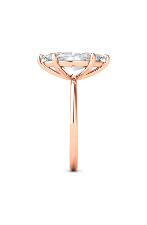 Shop Hautecarat Marquise Cut Lab Created Diamond Ring In 3.00 Ctw 18k Rose Gold