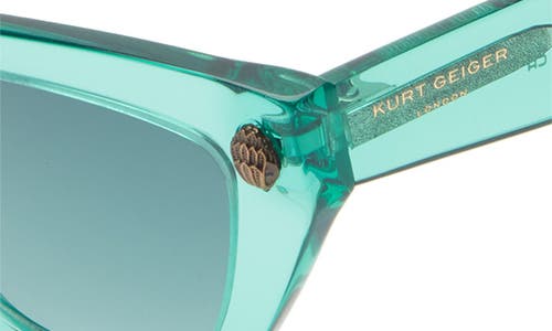 Kurt Geiger London 51mm Cat Eye Sunglasses In Green/green Shaded