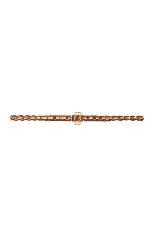 Shop Maje Leather Belt With Links In Camel