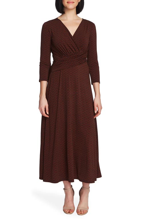 Chaus Elemental Forms Faux Wrap Midi Dress in Burnt Caramel at Nordstrom, Size Small