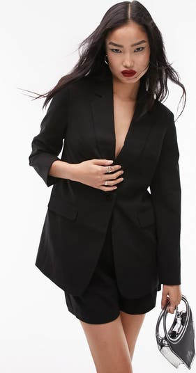 Topshop Single Breasted Blazer in Black at Nordstrom, Size 2 US