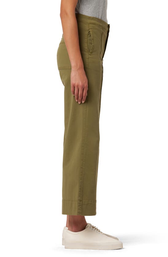 Shop Joe's The Madison High Waist Ankle Wide Leg Trousers In Burnt Olive