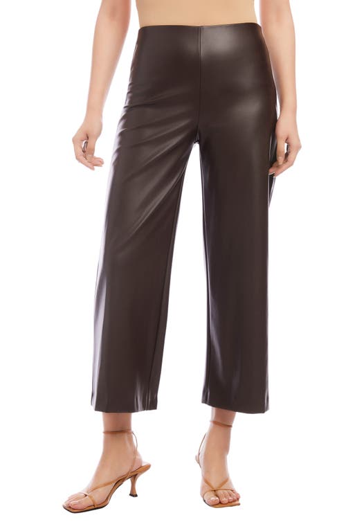 FIFTEEN TWENTY Wide Leg Crop Faux Leather Pants in Brown