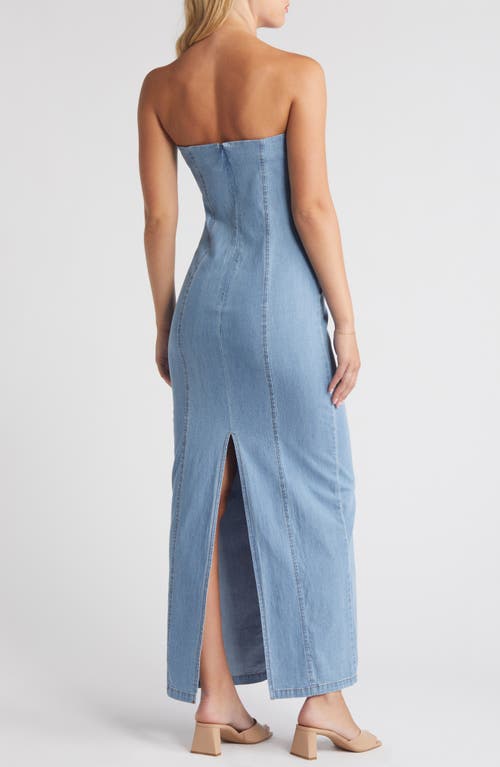 SOMETHING NEW SOMETHING NEW THEODORA DENIM TUBE MAXI DRESS 