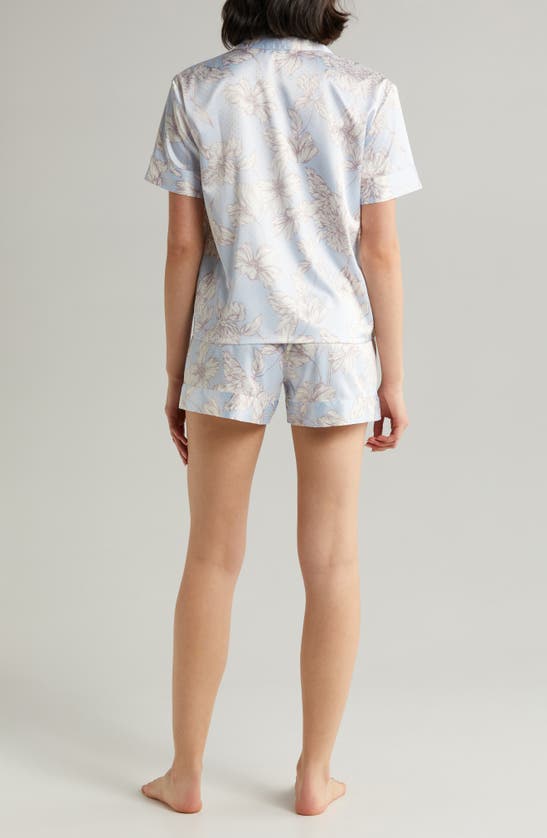 Shop Nordstrom Dobby Satin Short Pajamas In Blue Feather Henriette Floral