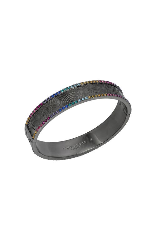 Shop Kurt Geiger London Southbank Pavé Hinged Bangle Bracelet In Multi