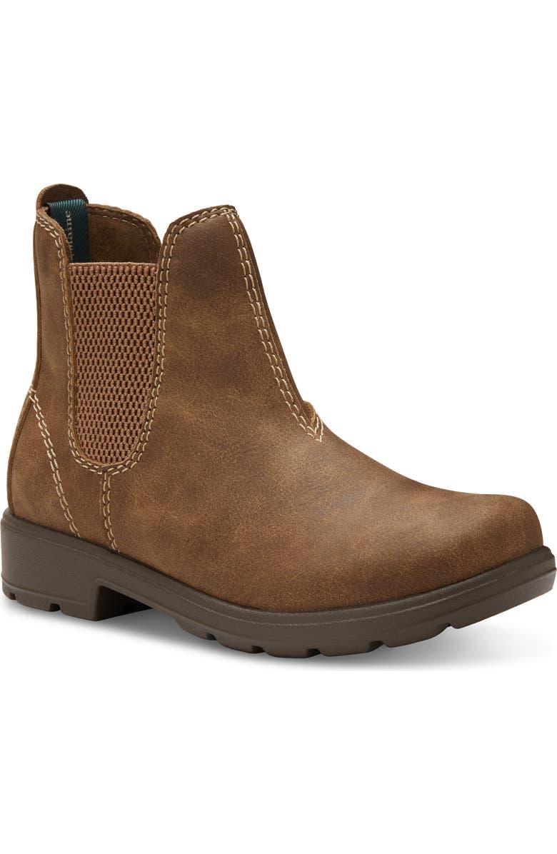 Eastland Baja Faux Shearling Lined Chelsea Boot, Main, color, Dark Brown