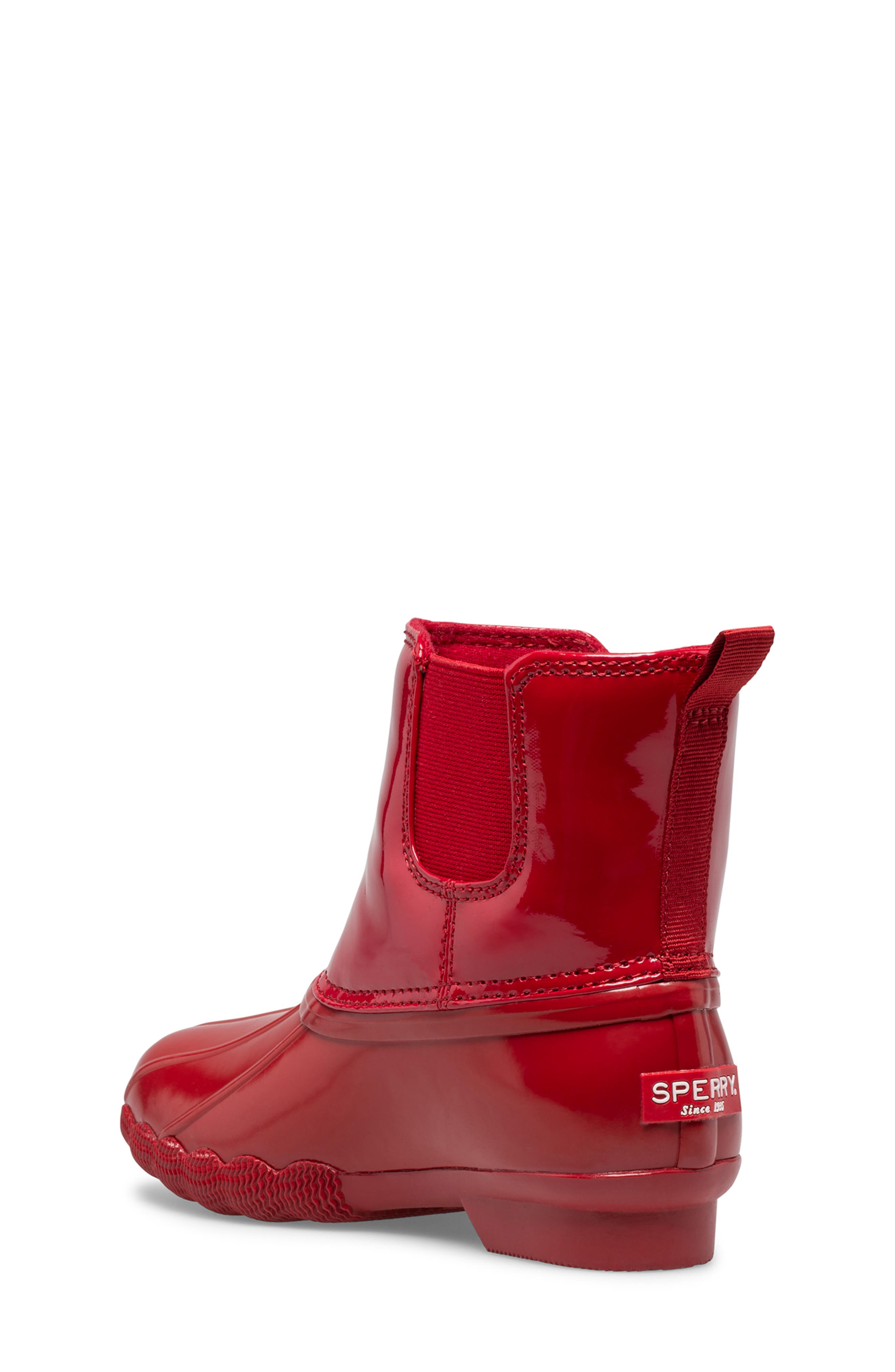 red sperry boots