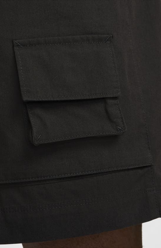 Shop Nike Life Drawstring Cargo Camp Shorts In Black/ Black