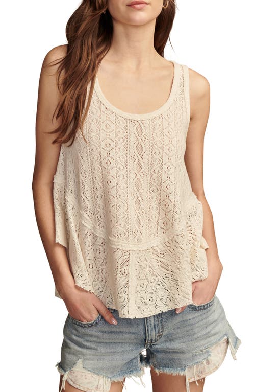 Lucky Brand Lace Tank Top Ethereal White at Nordstrom,