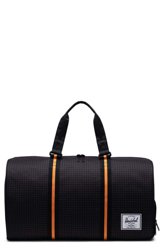 Herschel Supply Co Novel Duffle Bag In Black Orange