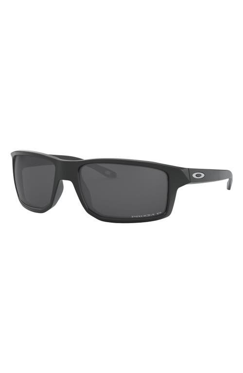 Oakley Gibston 61mm Polarized Wrap Sunglasses In Matte Black/prizm Black