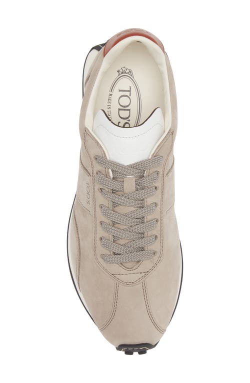 Tod's Vintage Leather T Sneaker Size 8 In Sasso/bianco/bruciato