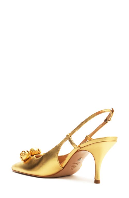 Shop Schutz Alma Pointed Toe Slingback Pump In Ouro