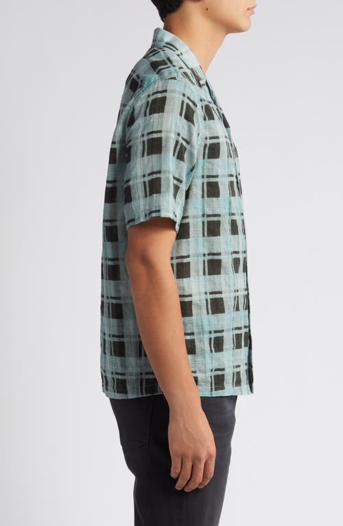 Allsaints Big Sur Check Camp Shirt In Shamrock Green