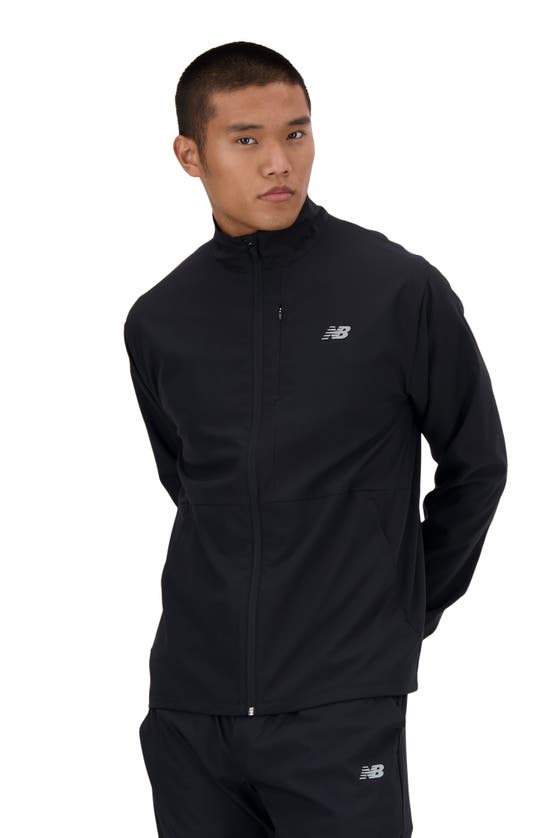 Shop New Balance Athletics Stretch Woven Jacket In Black