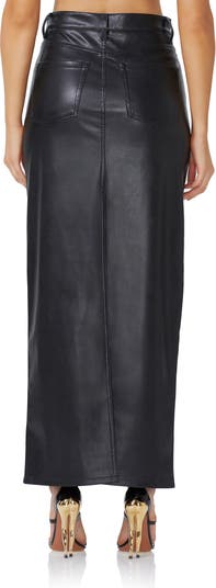 Faux Leather Pencil Maxi Skirt
