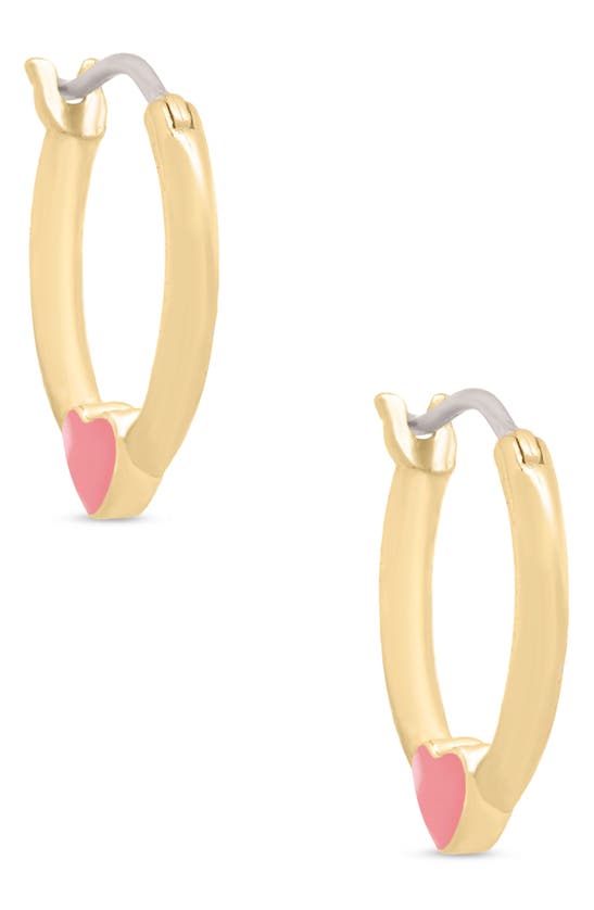 Shop Lily Nily Kids' Heart Hoop Earrings In Pink