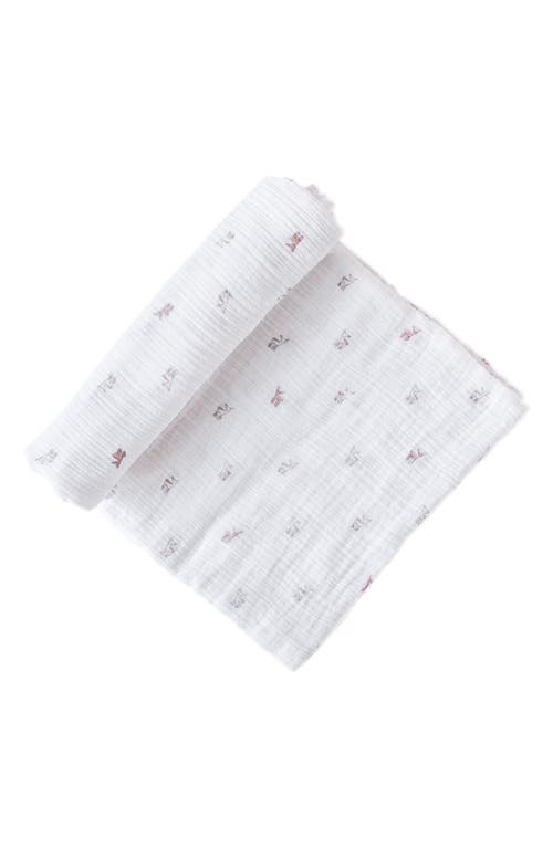 Pehr Print Organic Cotton Swaddle In White