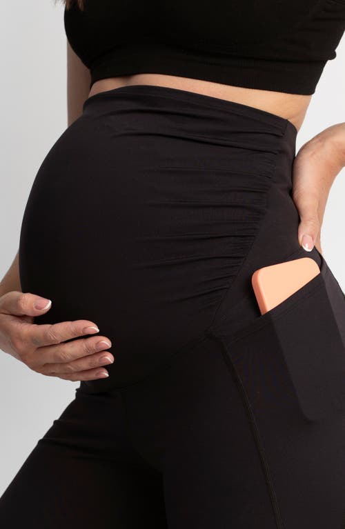 Seraphine Over The Bump Maternity Bootcut Leggings In Black
