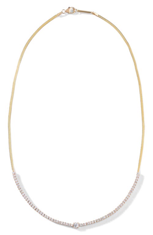 Lana Herringbone Diamond Tennis Necklace in Yellow