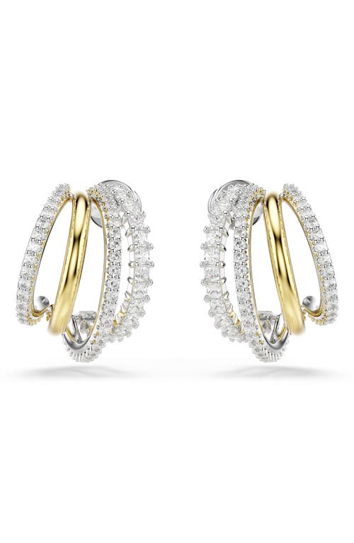 Shop Swarovski Hyperbola Hoop Earrings In Silver