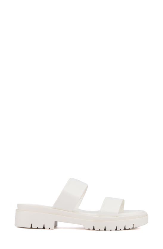 Olivia Miller Tempting Platform Slide Sandal In White