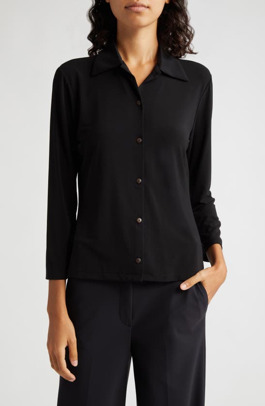 Shop Vince Long Sleeve Button-up Shirt In Black