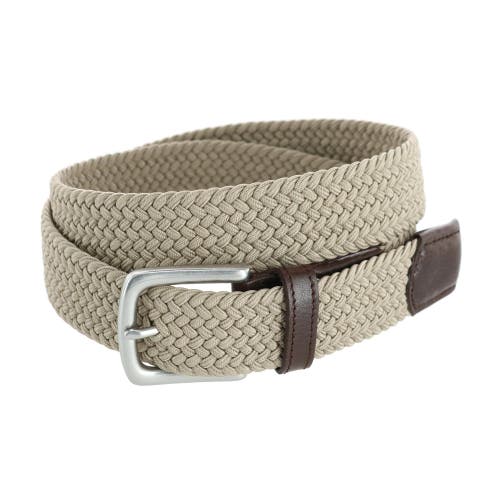 Shop Trafalgar Riverside Solid Stretch Weave Belt In Khaki