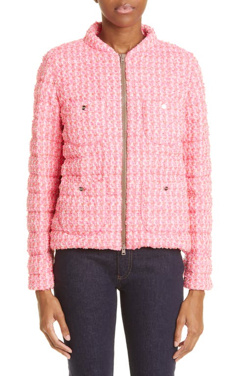 Herno Quilted Bouclé Tweed Down Jacket in 2042 /Fluo Pink
