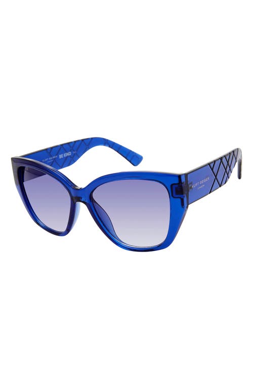 Shop Kurt Geiger London 55mm Cat Eye Sunglasses In Crystal Blue/blue Gradient