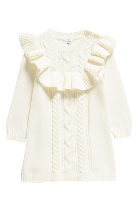 Ruffle Long Sleeve Sweater Dress (Baby)