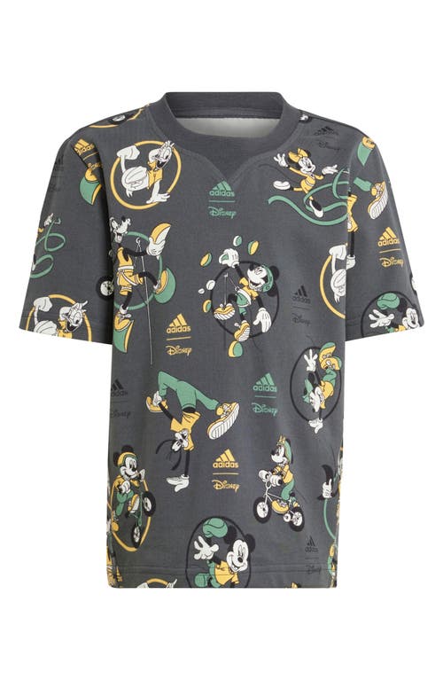 Shop Adidas Originals X Disney Mickey & Friends T-shirt & Shorts Set In Carbon/multicolor