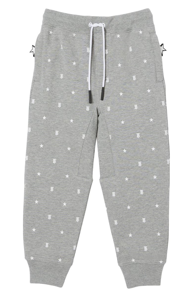BURBERRY Kids' Gregory TB Star Print Joggers, Main, color, GREY IP PTTN