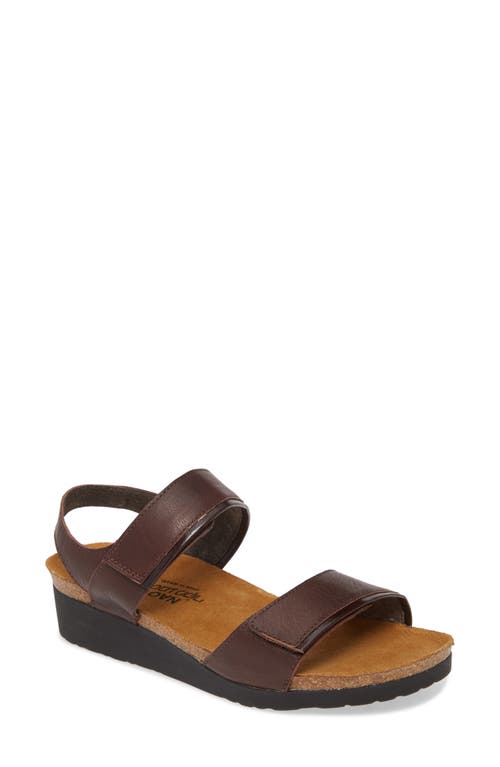 Aisha Wedge Sandal in Soft Brown/Walnut Leather