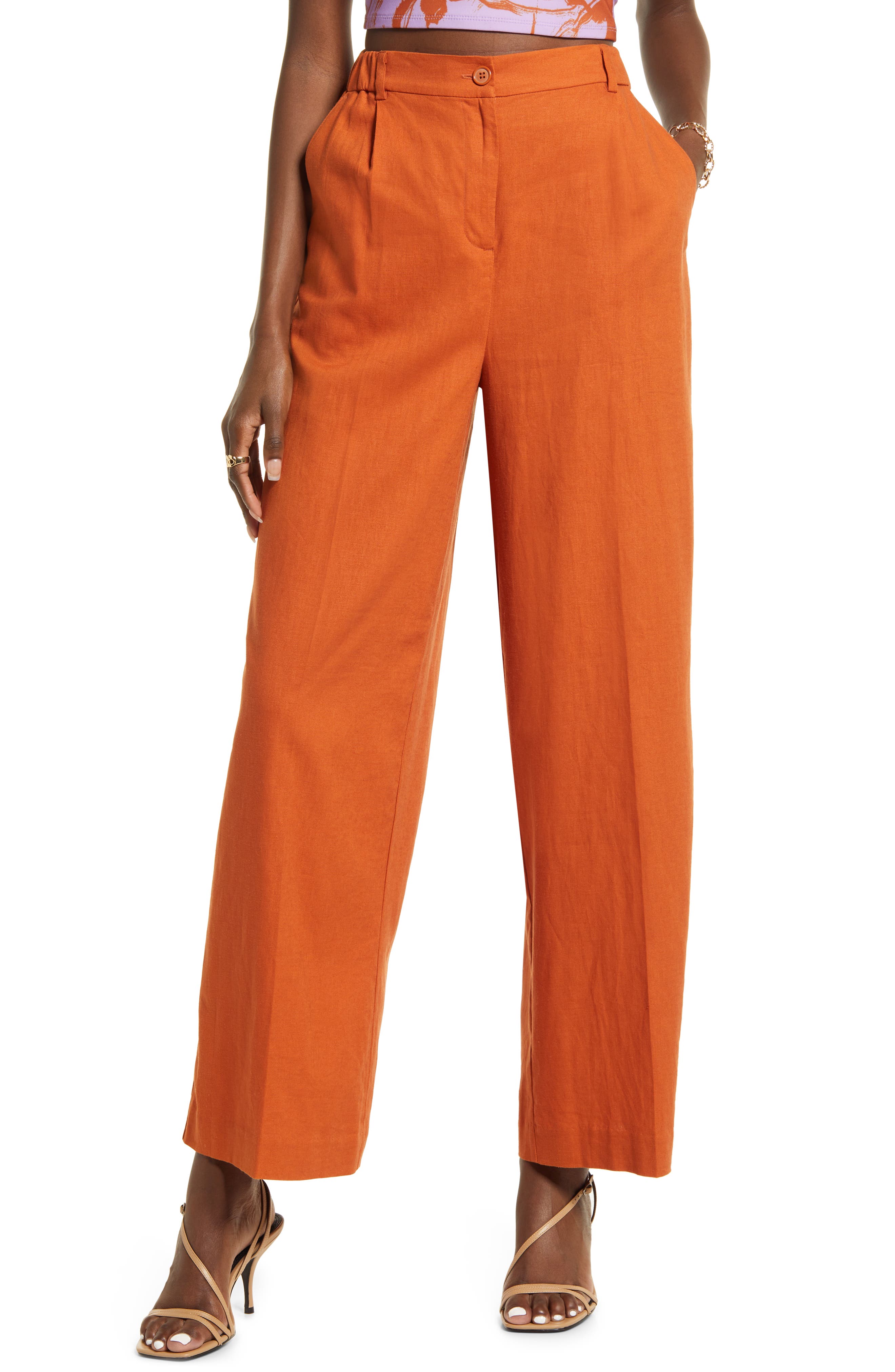 burnt orange pants womens